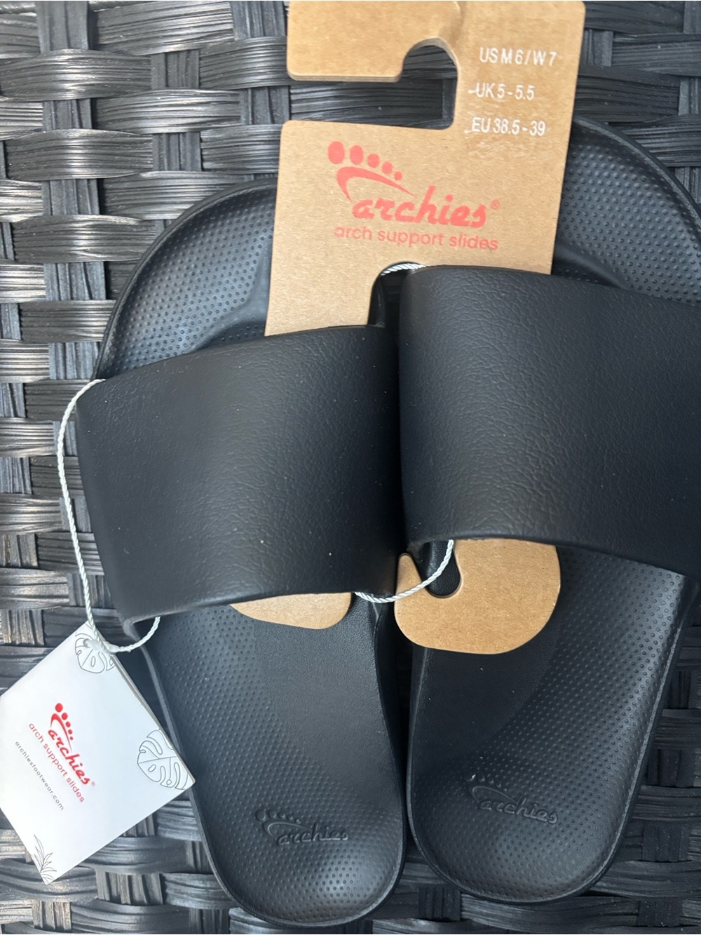 Woman’s Archie’s Black Arch Support Slides